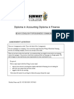 Diploma in Accounting Diploma in Finance: Bc4013 English For Business Communication