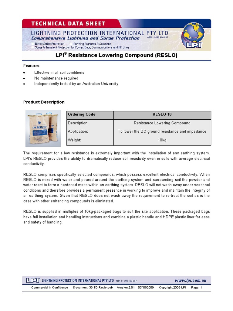 LPI Resistance Lowering Compound (RESLO) : Product Description | PDF ...