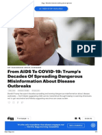 From AIDS To COVID-19 Trump's Decades of Spreading Dangerous Misinformation About Disease Outbreaks
