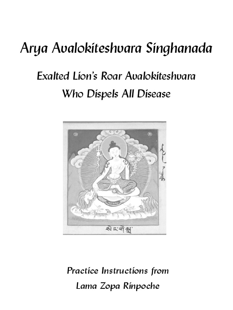 Chenrezig Arya Avalokiteshvara Singhanada Exalted Lions Roar c5 | PDF ...