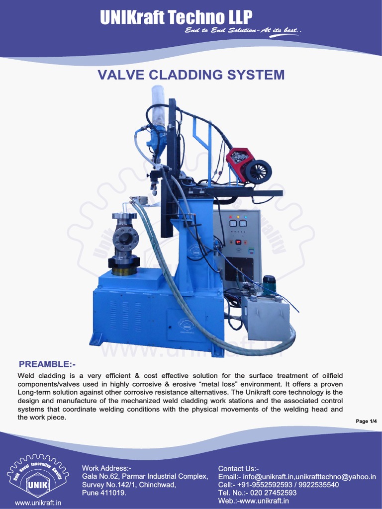 Valve Cladding System | PDF | Wire | Welding