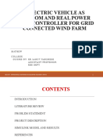 Electric Vehicle As Statcom and Real Power Flow Controller For Grid Connected Wind Farm