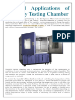 Applications of Humidity Testing Chamber
