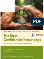 India Heritage Foundation Boston Presents Confidential Knowledge of Bhagavad Gita