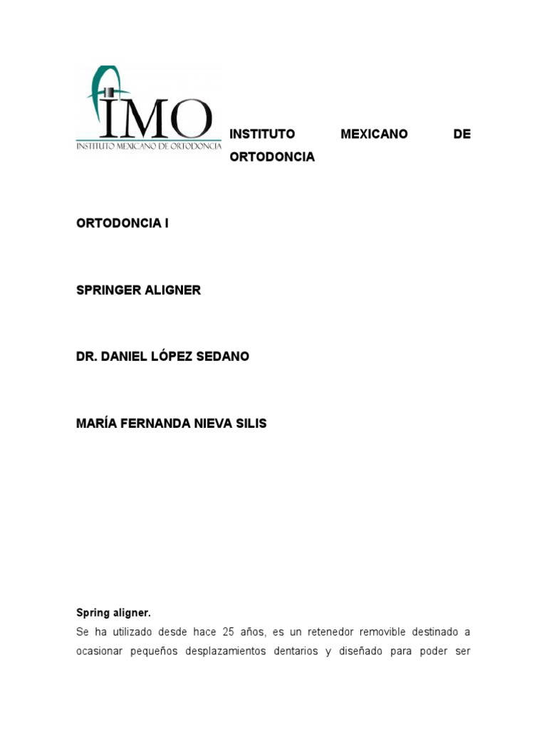 Ventajas del Spring Aligner en Ortodoncia | PDF | Ortodoncia ...