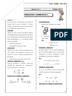 Expresiones Algebraicas - Monomios - Polinomios