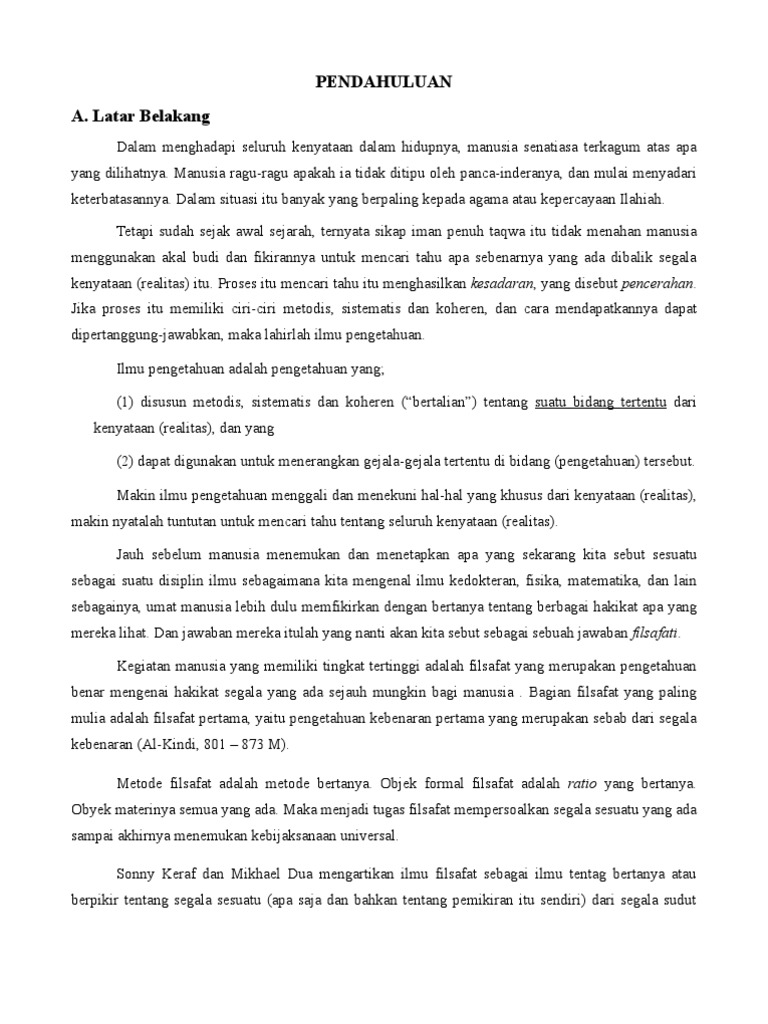 Klasifikasi Filsafat