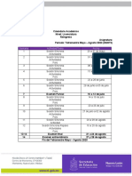 Calendario del curso