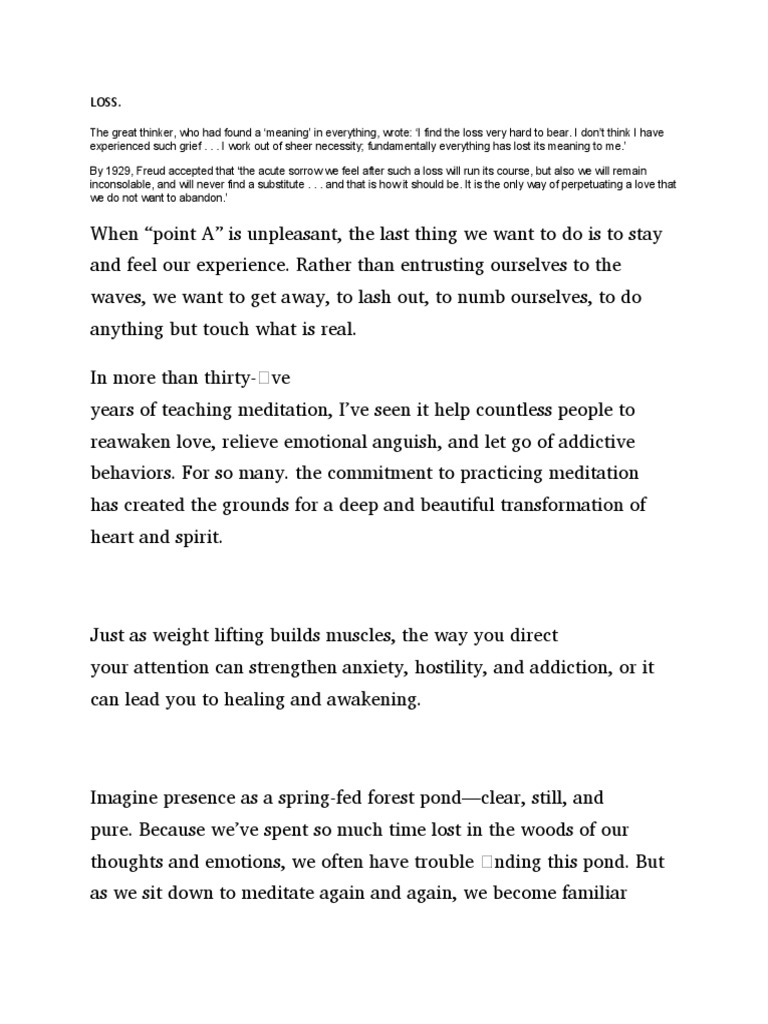 Loss Pdf Vipassana Meditation