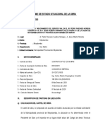 Informe de Estado Situacional de La Obra - Pedro Pascasio Moyobamba