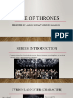Game of Thrones: Presented By: Alison Runsa Y Lorenzo Malagón