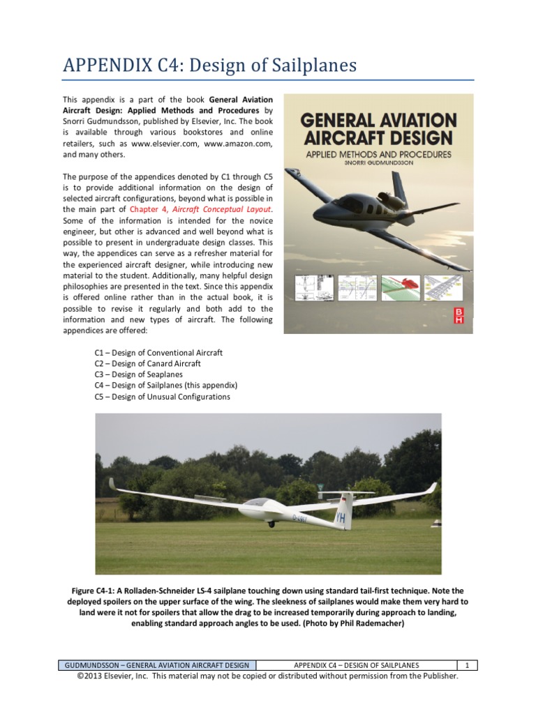 App-C4-Design of Sailplanes PDF | PDF | Glider (Sailplane) | Gliding