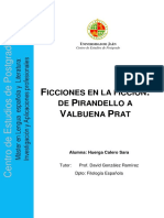 Ficciones en La Ficción: de Pirandello A Valbuena Prat