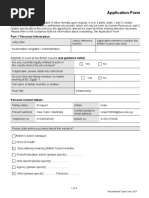 Application Form: Part 1 Personal Information