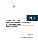 Derecho de la Competencia y Libre Mercado[silabo-2018-2]