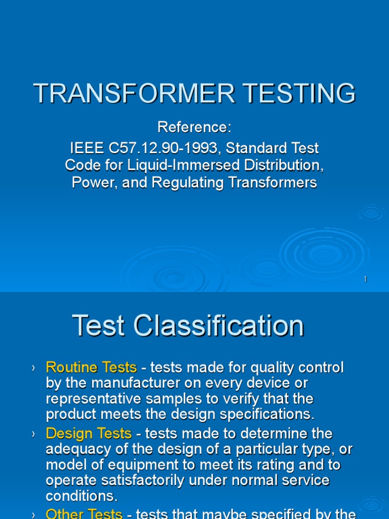 Transformer Type Testing Overview | PDF | Transformer | Physical Quantities