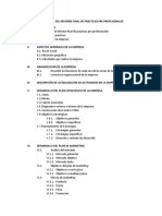 ESTRUCTURA DEL INFORME FINAL DE PRACTICAS PRE PROFESIONALES 2