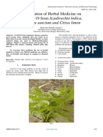 Formulation of Herbal Medicine On COVID-19 From Azadirachta Indica, Ocimum Sanctum and Citrus Limon