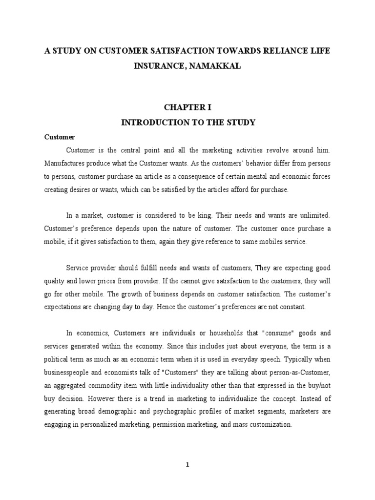Reliance Life Insurance | PDF | Customer Satisfaction | Consumer Behaviour