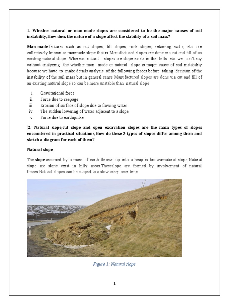 Slope Types and Soil Stability Analysis | PDF | Physical Sciences ...