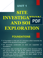 Unit 1: Site Investigation and Soil Exploration