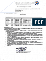 Cronograma de Entrega de Alimentos y Cuadernos de Trabajo de La I.E. NUEVA ESPERANZA