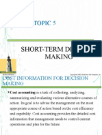 a181 Bkam3023 Topic 5 - Short-term Decision-making