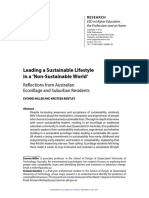 Leading A Sustainable Lifestyle in A Non-Sustainable World - Reflections From Australian Ecovillage and Suburban Residents - 2012