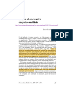 Avenburg - Sobre El Encuadre en Psicoanálisis