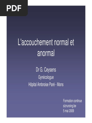 L Accouchement Normal Et Anormal Pdf Accouchement Specialites Medicales