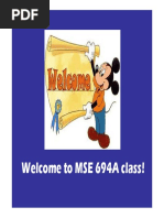 Welcome To MSE 694A Class!