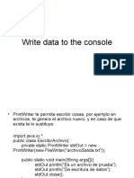 Write Data To The Console