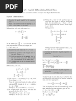 Unit #5 - Implicit Differentiation, Related Rates