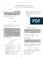 Unit #5 - Implicit Differentiation, Related Rates