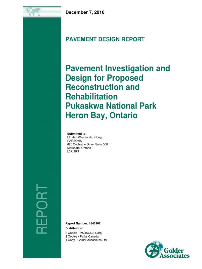 791 Puk NP - Road Reconstruction Project - Pavement Design Report PDF ...