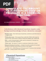 Calculate The Amount of Substances Used or Produced