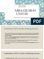 RTB-MBA-GE-IB-01 Unit-Iii: Proliferation of RTA's and The Underlying Reasons