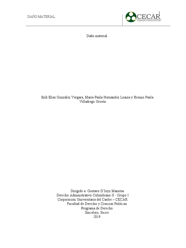 Daño Material Definitivo. 2.0 | PDF | Bienes (Ley) | Daños y perjuicios