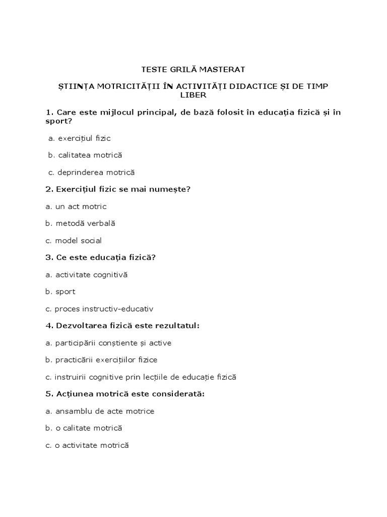 Teste Masterat | PDF