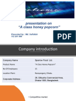 Presentation On "A Class Honey Popcorn": Presented By: Md. Saifullah 112 201 066