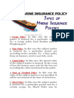 Types of Marine Policies