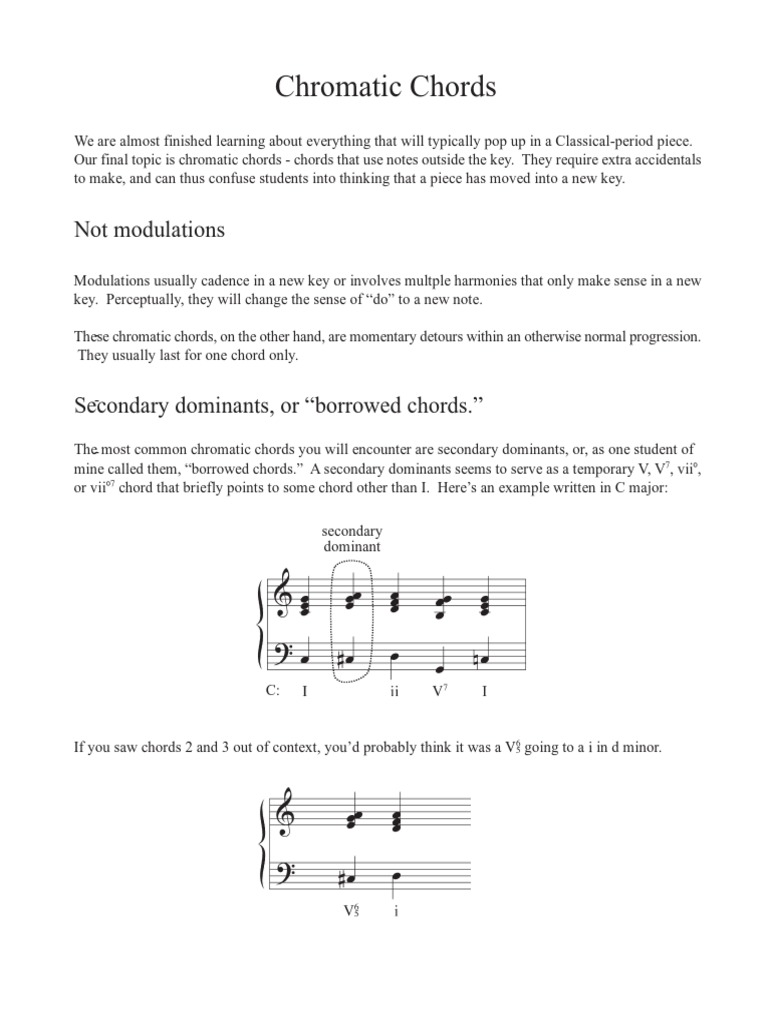 Chromatic Chords Flowchart Pdf Chord Music Harmony