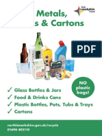 Glass, Metals, Plastics & Cartons: Glass Bottles & Jars Food & Drinks Cans Plastic Bottles, Pots, Tubs & Trays Cartons