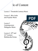 Table of Content: Lesson 1 Twentieth Century Music Lesson 2 Afro-Latin and Popular Music