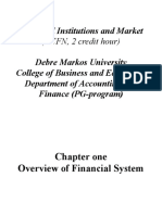 Financial Institutions and Market: (ACFN, 2 Credit Hour)