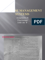 Database Management Systems: Assignment - 01 J.Sowbarniga Ii Be Cse 'B'