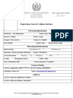 Registration Form For Afghan Students