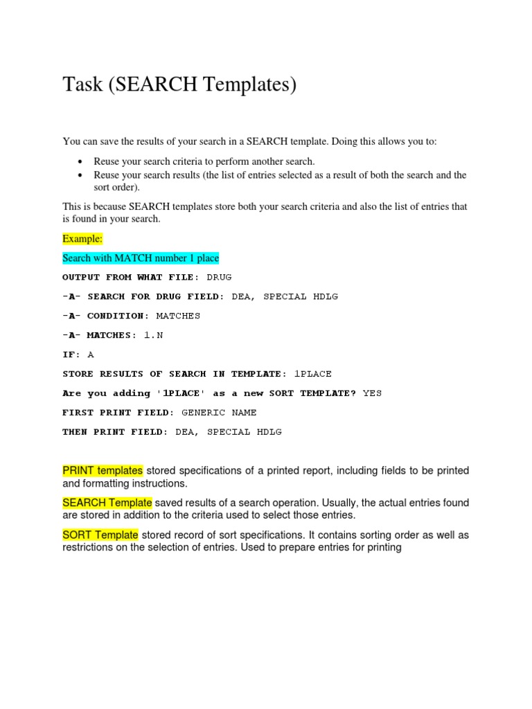 Search Template PDF | PDF | Computers