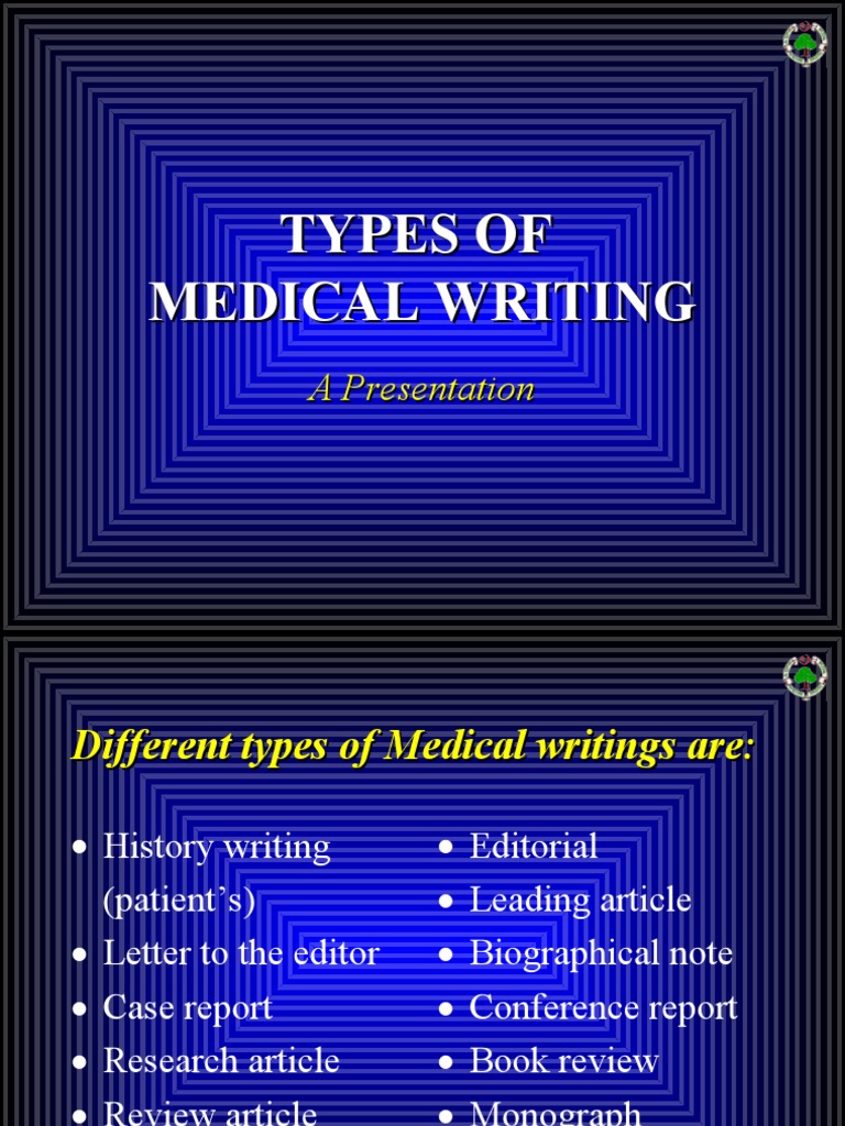 Types and Structure of Medical Writing | PDF