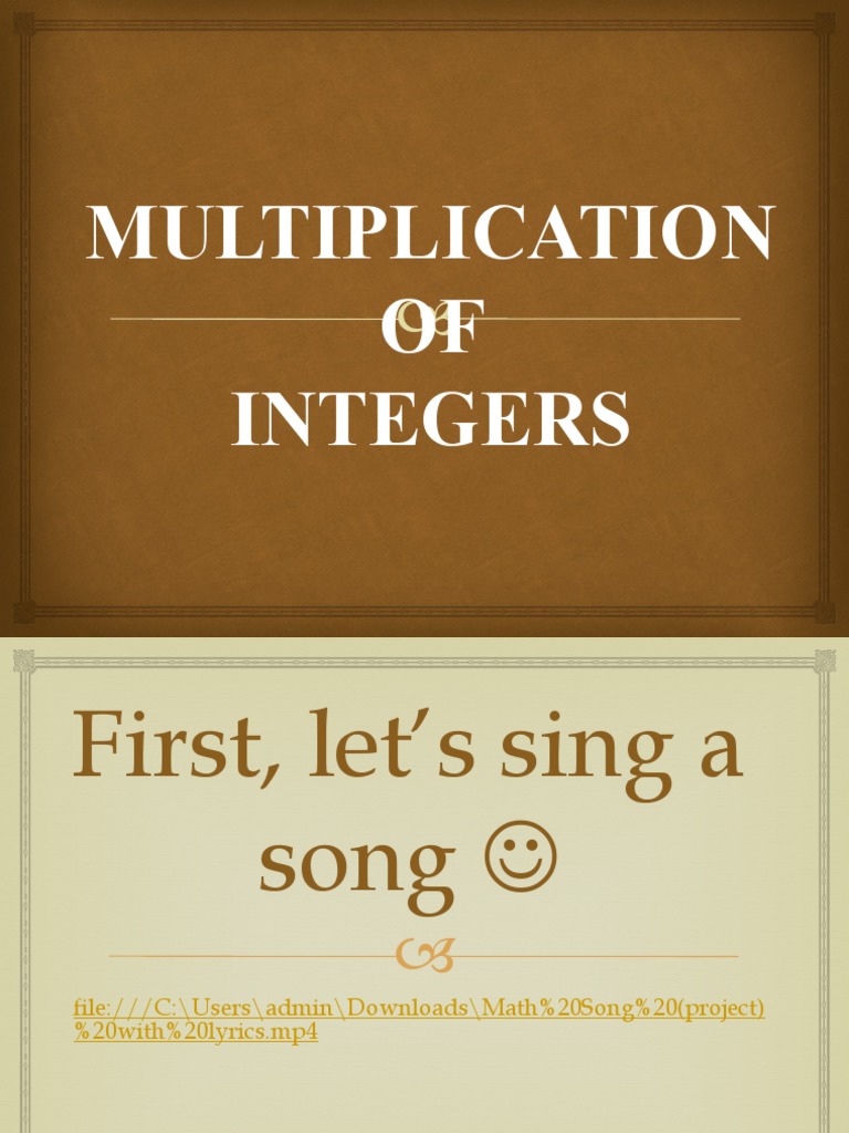 Multiplying Integers Explained | PDF | Computers | Cooking, Food & Wine